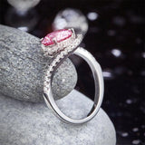2.50ct Pink Diamond Engagement Ring, Round Brilliant Cut, Twist Design, 925 Silver