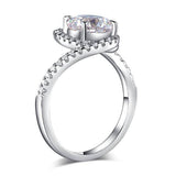2.50ct Diamond Twist Halo Engagement Ring, Round Brilliant Cut, 925 Silver