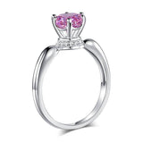 1.25ct Pink Diamond, Round Brilliant Cut, 925 Sterling Silver
