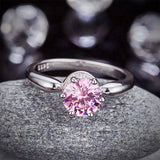 1.25ct Pink Diamond, Round Brilliant Cut, 925 Sterling Silver