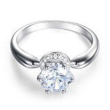 1.25ct Classic Round Brilliant Cut Diamond Engagement Ring, 925 Sterling Silver