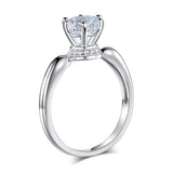 1.25ct Classic Round Brilliant Cut Diamond Engagement Ring, 925 Sterling Silver