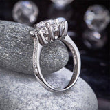 2.2ct Art Deco Diamond Halo Engagement Ring, Round Brilliant Cut, 925 Silver