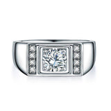 1.00ct Men's Wedding Band Set In Solid Sterling Silver 925