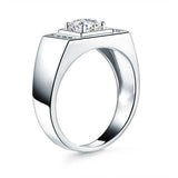 1.00ct Men's Wedding Band Set In Solid Sterling Silver 925