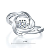 0.25ct Contemporary Spinning Diamond Ring, Round Cut, 925 Silver