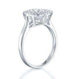0.25ct Double Halo Spinning Diamond Ring, Round Cut, 925 Silver