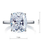 6.00ct Classic Cushion Cut Diamond Engagement Ring, 925 Silver