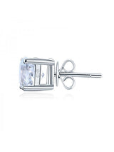 1.55ct each, Round Cut White Topaz Earrings, 14kt White Gold