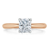 Lab-Diamond Radiant Cut Engagement Ring, Classic Style, Choose Your Stone Size and Metal