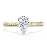 Lab-Diamond Pear Cut Engagement Ring, Classic Style, Choose Your Stone Size and Metal