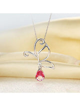 2.50ct Pear Cut Pink Topaz Pendant, Gemstone and Diamond Necklace, 14kt White Gold