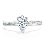 Lab-Diamond Pear Cut Engagement Ring, Classic Style, Choose Your Stone Size and Metal