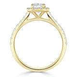 Lab-Diamond Radiant Cut Halo Engagement Ring, Classic Style, Choose Your Stone Size and Metal