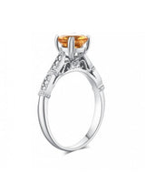 1.20ct Round Cut Citrine Engagement Ring, Available in 14kt or 18kt White, Yellow or Rose Gold