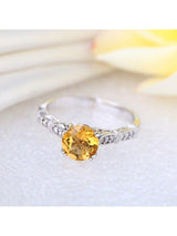 1.20ct Round Cut Citrine Engagement Ring, Available in 14kt or 18kt White, Yellow or Rose Gold