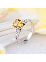 1.20ct Round Cut Citrine Engagement Ring, Available in 14kt or 18kt White, Yellow or Rose Gold