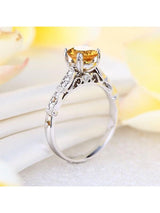 1.20ct Round Cut Citrine Engagement Ring, Available in 14kt or 18kt White, Yellow or Rose Gold