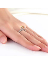 1.20ct Round Cut Citrine Engagement Ring, Available in 14kt or 18kt White, Yellow or Rose Gold