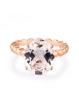 3.30ct Rose Gold, Oval Cut Morganite Engagement Ring, Available in 14kt or 18kt Rose, Yellow or White Gold