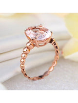 3.30ct Rose Gold, Oval Cut Morganite Engagement Ring, Available in 14kt or 18kt Rose, Yellow or White Gold
