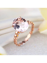 3.30ct Rose Gold, Oval Cut Morganite Engagement Ring, Available in 14kt or 18kt Rose, Yellow or White Gold