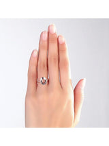 3.30ct Rose Gold, Oval Cut Morganite Engagement Ring, Available in 14kt or 18kt Rose, Yellow or White Gold