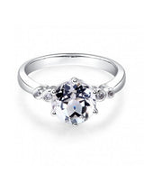 2.00ct White Topaz and Diamond Enagagement Ring, Vintage Inspired, Available in 14kt or 18Kt White, Yellow or Rose Gold