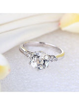 2.00ct White Topaz and Diamond Enagagement Ring, Vintage Inspired, Available in 14kt or 18Kt White, Yellow or Rose Gold