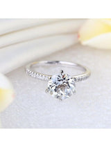 2.00ct White Topaz and Diamond Enagagement Ring, Vintage Inspired, Available in 14kt or 18Kt White, Yellow or Rose Gold