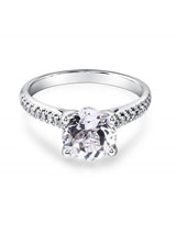 2.00ct White Topaz and Diamond Enagagement Ring, Vintage Inspired, Available in 14kt or 18Kt White, Yellow or Rose Gold