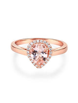 1.20ct Rose Gold, Pear Cut Morganite Engagement Ring, Available in 14kt or 18kt Rose, Yellow or White Gold