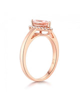 1.20ct Rose Gold, Pear Cut Morganite Engagement Ring, Available in 14kt or 18kt Rose, Yellow or White Gold