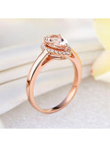 1.20ct Rose Gold, Pear Cut Morganite Engagement Ring, Available in 14kt or 18kt Rose, Yellow or White Gold