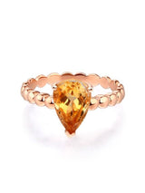 1.60ct Pear Cut Citrine Engagement Ring, Available in 14kt or 18kt Rose, Yellow or White Gold