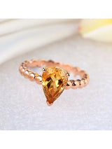 1.60ct Pear Cut Citrine Engagement Ring, Available in 14kt or 18kt Rose, Yellow or White Gold