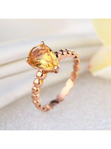 1.60ct Pear Cut Citrine Engagement Ring, Available in 14kt or 18kt Rose, Yellow or White Gold