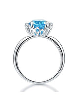2.00ct Round Cut Blue Topaz Engagement Ring, Available in 14kt or 18kt White, Yellow or Rose Gold