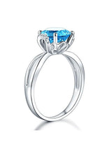 2.00ct Round Cut Blue Topaz Engagement Ring, Available in 14kt or 18kt White, Yellow or Rose Gold