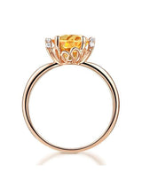 1.80ct Round Cut Citrine Engagement Ring, Available in 14kt or 18kt Rose, Yellow or White Gold