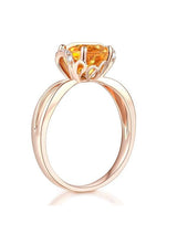 1.80ct Round Cut Citrine Engagement Ring, Available in 14kt or 18kt Rose, Yellow or White Gold