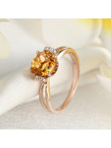 1.80ct Round Cut Citrine Engagement Ring, Available in 14kt or 18kt Rose, Yellow or White Gold