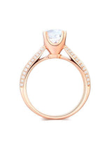 1.20ct Rose Gold, White Topaz Enagagement Ring, Available in 14kt or 18Kt White, Yellow or Rose Gold