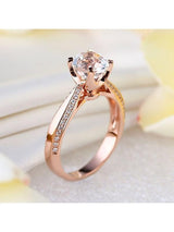 1.20ct Rose Gold, White Topaz Enagagement Ring, Available in 14kt or 18Kt White, Yellow or Rose Gold