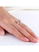 1.20ct Rose Gold, White Topaz Enagagement Ring, Available in 14kt or 18Kt White, Yellow or Rose Gold