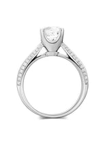 1.20ct White Topaz and Diamond Enagagement Ring, Vintage Inspired, Available in 14kt or 18Kt White, Yellow or Rose Gold