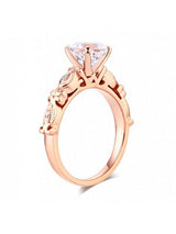 1.20ct Rose Gold, White Topaz Enagagement Ring, Available in 14kt or 18Kt White, Yellow or Rose Gold