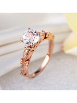 1.20ct Rose Gold, White Topaz Enagagement Ring, Available in 14kt or 18Kt White, Yellow or Rose Gold