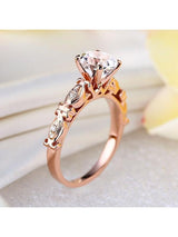 1.20ct Rose Gold, White Topaz Enagagement Ring, Available in 14kt or 18Kt White, Yellow or Rose Gold