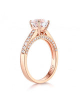 1.20ct Rose Gold, White Topaz Enagagement Ring, Available in 14kt or 18Kt White, Yellow or Rose Gold